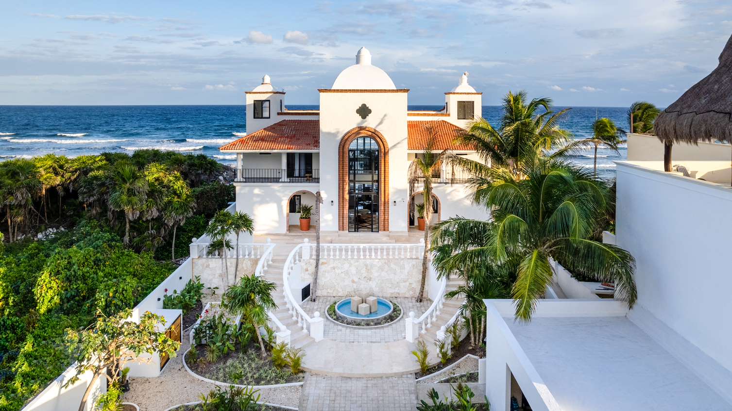 Bella Vita luxury beachfront villa in Tulum overlooking Tankah Bay and the Caribbean Sea